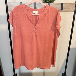 Perch by blue pepper Women's Peach Blouse size 2XL